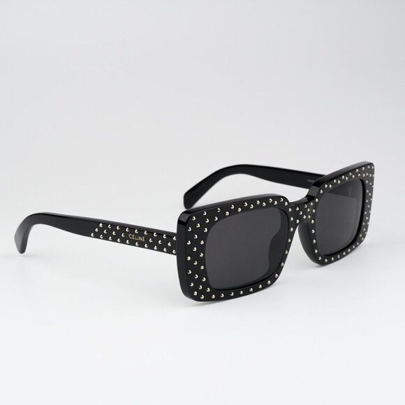 NEW Celine CL4213IS 01A ANIMATION XMAS Black Grey Rectangle Women Sunglasses - Picture 4 of 9